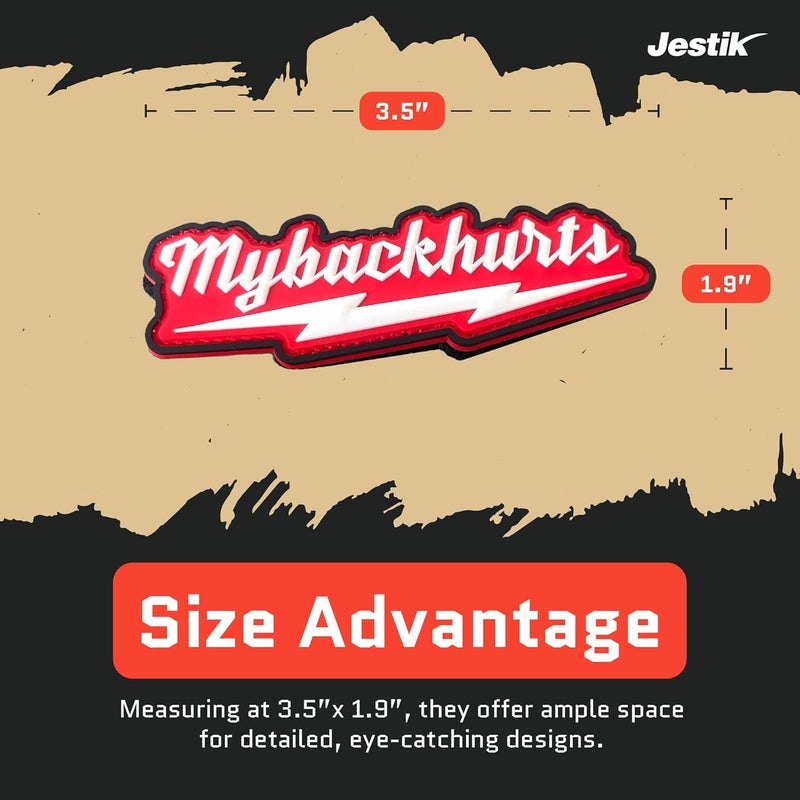 Jestik PVC Patch, Funny Patches, Humorous Tactical Morale Patch with Hook and Loop Fastener, Cute Patches for Backpacks, Military Uniforms, Jeans, Jackets, Vests, Hats & More - My Back Hurts - Image 4